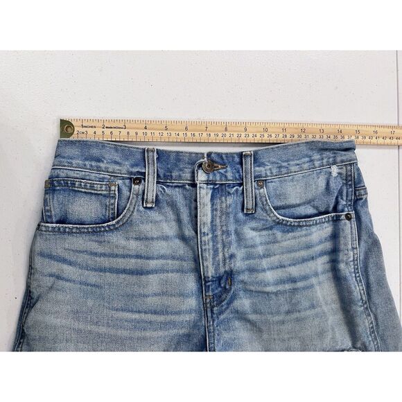 Madewell Denim Shorts Womens 28 10” Rise Raw Hem Distressed 100%‎ Cotton Shortie - Picture 3 of 6
